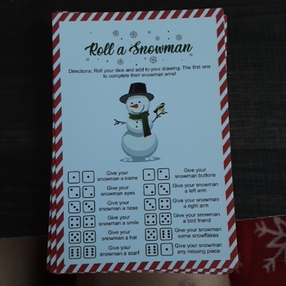 Roll a Snowman Game Cards - 25